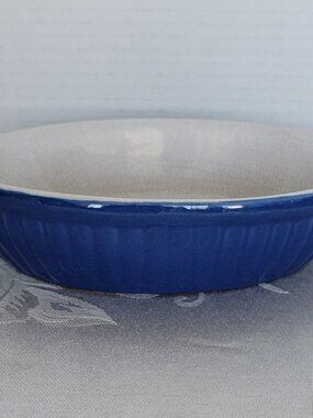 Au Gratin Dish, Small Casserole Dish, Baking Dish, WCL Blue & White